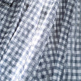 2022 Spring Summer Korean Fashion 3 Layers Mosaic Plaid Tulle Skirt Women High Waist Midi Long Pleated Skirt