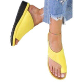 Large-Size Toe Sandals Flat-Soled Solid-Color Sandals Women's Thick Soles Women's Sandals Direct