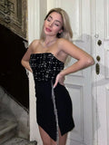 Black Mini Bodycon Skirt Women Sexy Party Autumn Winter Casual Y2K Club High Waist Fashion Pencil Skirts
