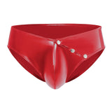 Zingj Men's PVC Bright Leather Triefs Sexy Open File Lekhoers Size Accurate No