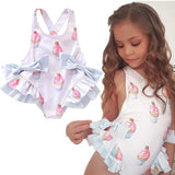 Girls Swimwear Toddler Kids Swimsuit Bikini Flower Girls Summer Beachwear Backless Children Bathing Suit 1 2 3 4