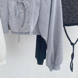 Aesthetic Tie Knitted CardiganOutfit