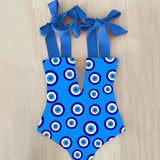 Piece Swimsuit 2021 New Cute Swimwear Women Bow Swimwear Hollow Out Bathing Suit Back crisscross Monokini