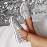 Ladies Casual Shoes Fashion Low-Top Shoes 2025 Spring And Autumn New Water Drilling Set Foot Single