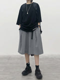 Harajuku Streetwear Oversize Cargo Shorts Women Japanese Style Knee Length Pants Hippie Punk Wide Leg Trousers