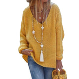Pullover Sweater V-neck Long-sleeved Knitted