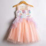 Fantasy Unicorn Dress For 3-8 Year Girl Children's Princess Costume Kids Birthday Party Infant Tutu Child
