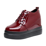 Height Patent Leather Small Leather Shoes Heel Waterproof Table Single Shoes Spring Autumn Pine Women's Shoes With Deep Mouth Plus Velvet Naked
