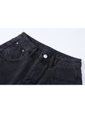 Summer Women's High Waist Denim Shorts Casual Loose Ladies Plus Size Streetwear Fashion Button Wide Leg Short Jeans