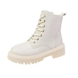Boots Women's Shoes 2025 New High Top Casual Platform Ankle Boots Square Root Belt With Velvet Motorcycle