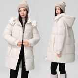 Student Cotton-Padded Clothes Female Long Hooded Fashion Style Casual Coat Hooded Loose In 2024 Winter New-Outfit