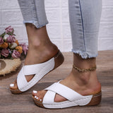 Zingj New Large Size Leather Bread With Thick Bottom Crocs Light Good Wear Sandals Women