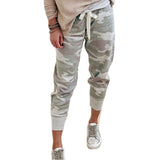 Hemp Blended Print Casual Drawstring Jogging