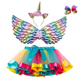 Girl Unicorn Skirt Colorful Fluffy TUTU Skirt Free Headwear Cute Rainbow Skirts Baby Pettiskirt Underskirt
