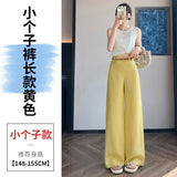 Silk Linen Suit Pants Women Summer Thin Narrow Version Of Ice Silk Cotton Broad Leg Mop