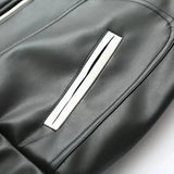 Black Bow Faux Leather Biker Jacket- Outfit