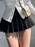 Skirt with Shorts Women Sexy High Waist White Black A-line Korean Gyaru Mini Tennis Skirt School Girl