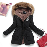 winter military coats women cotton wadded hooded jacket medium-long casual parka thickness plus size XXXL quilt snow