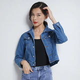 Jacket Women Green 2020 Autumn Woman Denim Jean Womens Coats Basic Jackets Female Slim Stretch Short Coat Feminina