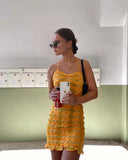 Women Knitted Bodycon Dress Elegant Lady Female Beach Backless Sleeveless Bandage Halter Sundress Summer Vacation