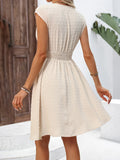 Women's Clothing 2025 Spring And Summer French Holiday Fascling Lace Hollow V-Collar Dress Clip Small Swing A