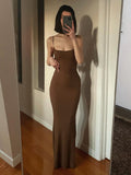 Strap Backless Long Maxi Dresses Party Club Vacation Outfits for Women Sexy Casual Summer Dress 2022 Wholesale