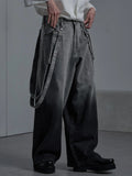 Gradient Straight Jeans Women Loose Broad Legs Fashion Trend Niche Design Personality