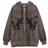 Temperament Commuter Zipper Hoodie-Outfit