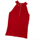 Summer Women Slim Knitting Off-shoulder Tank Crop Tops Female Knitted Camisole Cropped Sleeveless Short T-shirts