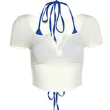 2025 Fashion Trend Women's New Square Neck Short Sleeves Empathize With A Sling