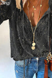 Lace Chiffon Blouse Women's Shirt 2023 Autumn Lace Blouse Casual Loose Tops Office Lady See Through Clothing