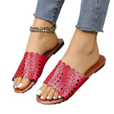 Zingj Large Size Slippers Female Summer Hollow Out One Word Casual Wear Flat