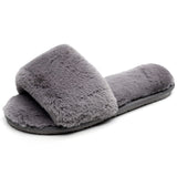 Fashion Red Black Women Slippers Indoor Plush Slippers Autumn Winter Female Flat Shoes Ladies Comfortable Fur