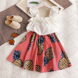 Lace Dress Flower Design Princess Dress Sleeveless Party Ball Gown Mesh Tutu Dress for Girls 3-8Ys Casual Clothing