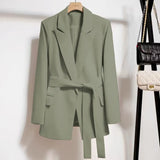 Zingj Spring And Autumn New Version Of The Korean Suit Jacket Female Belt Slim Show Thin Temperament Fashion Fried Street Small Suit