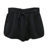 Loose Shorts Women Fashion Casual Fitness Shorts Ladies Grey Black Solid High Waist Shorts Elastic