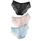 Sexy Lace Panties Soft Breathable Briefs Women Underwear Ladies Panty Transparent Low-Rise Underpants Lingerie Intimates