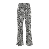 Zebra Animal Print Elegant Pants Capris Harajuku High Waist Trousers Ladies Casual Office Pants Women Streetwear