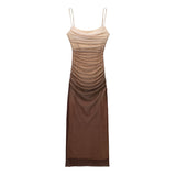 Summer New Women's Fashion Leisure Vacation Wind Silk Net Print Dress
