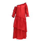 Spot 2025 Women's Autumn New Loose Casual Solid Color Irregular Long-Sleeved