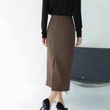 And Long Coffee Dress Women's Summer Open Skirt One High-Waisted Skirt Bag Hip Skirt Suit
