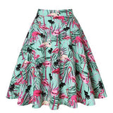Women Pleated Office Midi Skirts A Line Steampunk Gothic Female 50s 60s Ladies High Waist Retro Swing Jurken