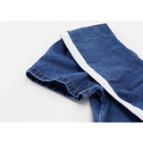 Clothing Denim Dress Vintage V Neck Bow Short Sleeve Casual Fashion High Waist Baggy A-Line Short Skirt Ladies