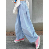 Work Pants Women Summer Thin Small Straight Loose Leisure Wide Leg Pants Trousers