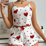 Hot Sales Of Women's Homewear Love Print Slings Casual Pits Can Wear Women's