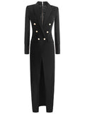 Spring Autumn Extra Long Black Floor Length Trench Coat for Women Slim Fit Double Breasted Luxury Elegant Fashion