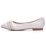 Wedding Shoes Crystal Shoes Wedding Dress Wedding Dress Comfortable Korean Version Of Tuxed Pearl Water Diamond Dinner White Women