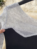 Autumn Women Knitted Midi Dress Splice Irregular Diagonal Collar Lace Up Design New Fashion Elegant High Quality