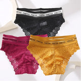 Lace Sexy Women's Panties Finetoo Mid-waist Temptation Transparent Hollow Out Underwear Female Underpants Briefs