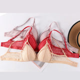 Lace Bralette Wireless Bras For Women Transparent Underwear One-Piece Floral Lace Brassiere Push Up Lingerie Backless
